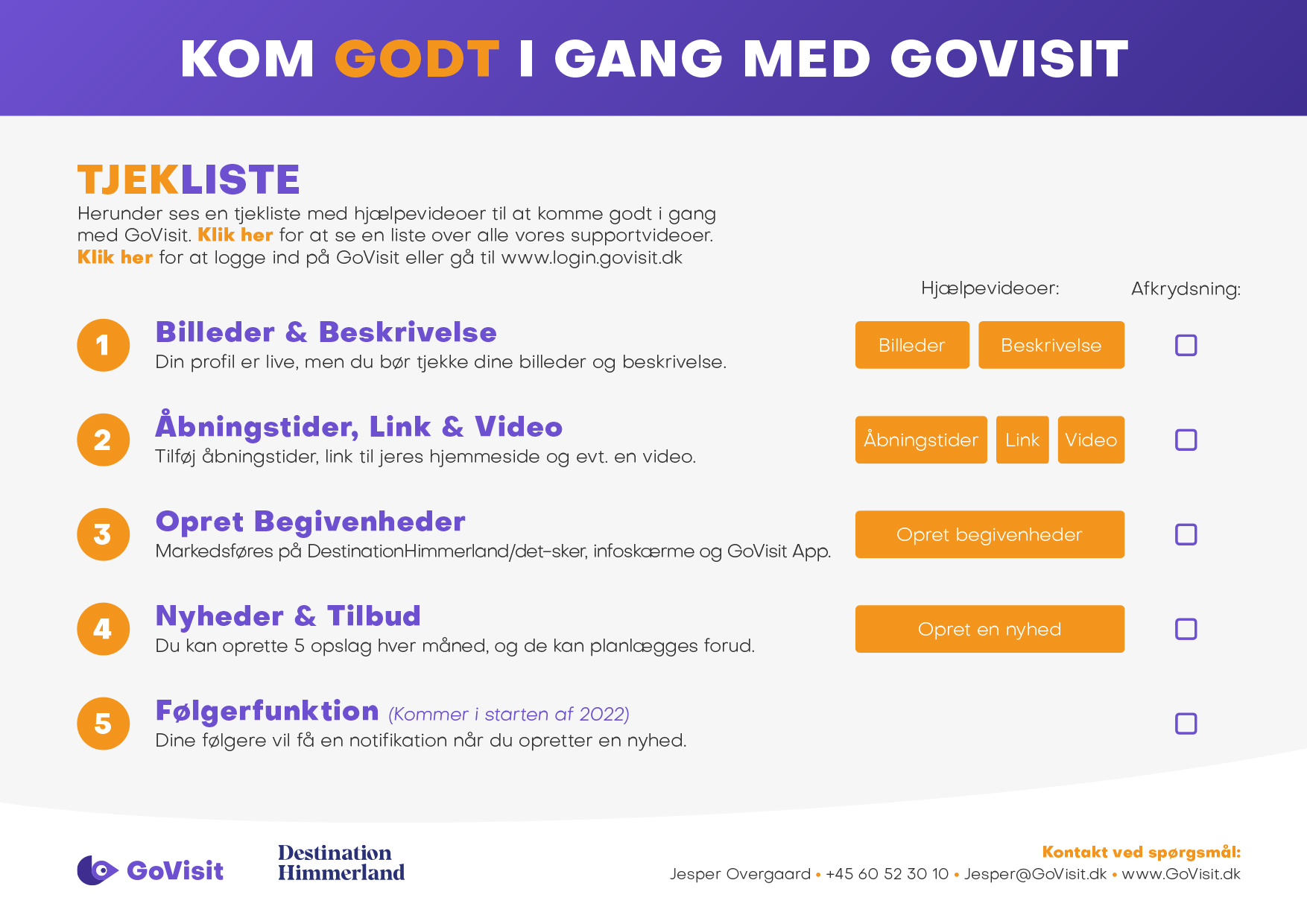 Tjekliste GoVisit